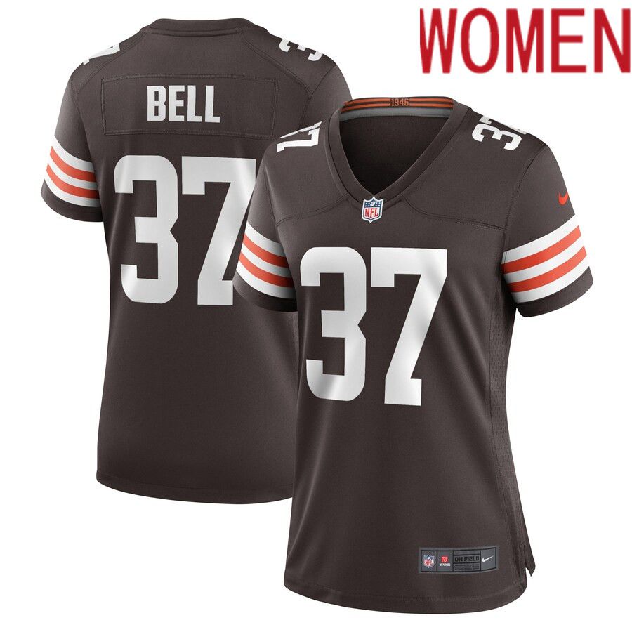 Women Cleveland Browns #37 D Anthony Bell Nike Brown Game Player NFL Jersey